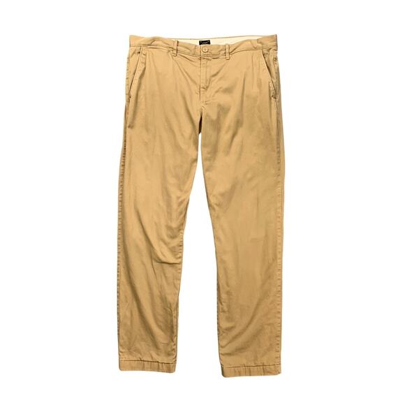 J Crew Pants Mens 35 Scone 770 Chino Cabin Plaid Flannel Lining Cold Weather - Picture 1 of 13